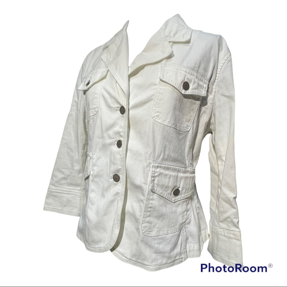 Talbots beautiful feminine design-  white jacket